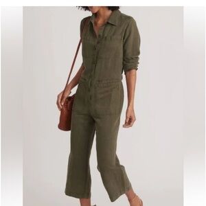 Marine Layer Charlie Utility Jumpsuit Faded Green Size XS